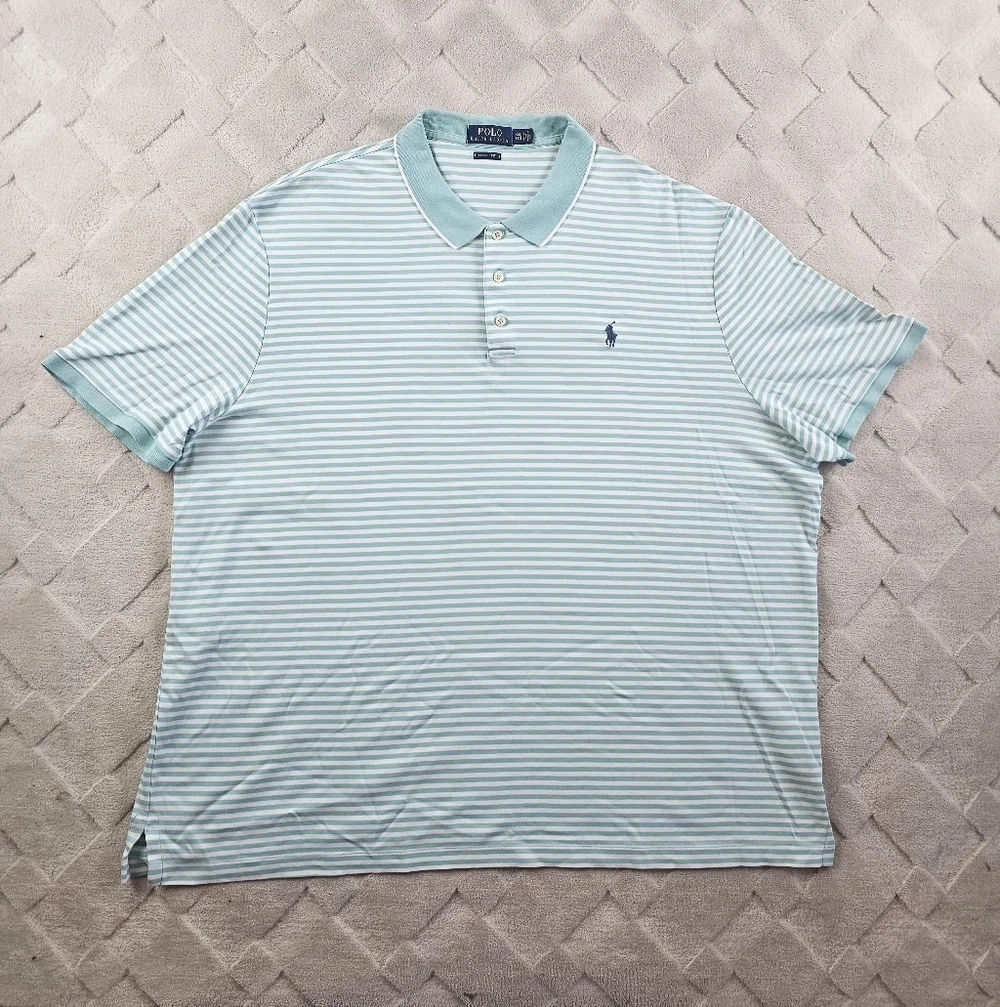 Polo Ralph Lauren Classic Fit Polo Shirt Mens 2XL Striped Preppy Golf Casual